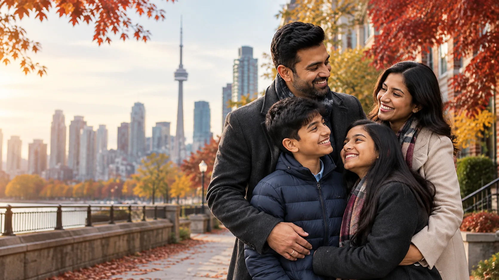 Family together in Canada