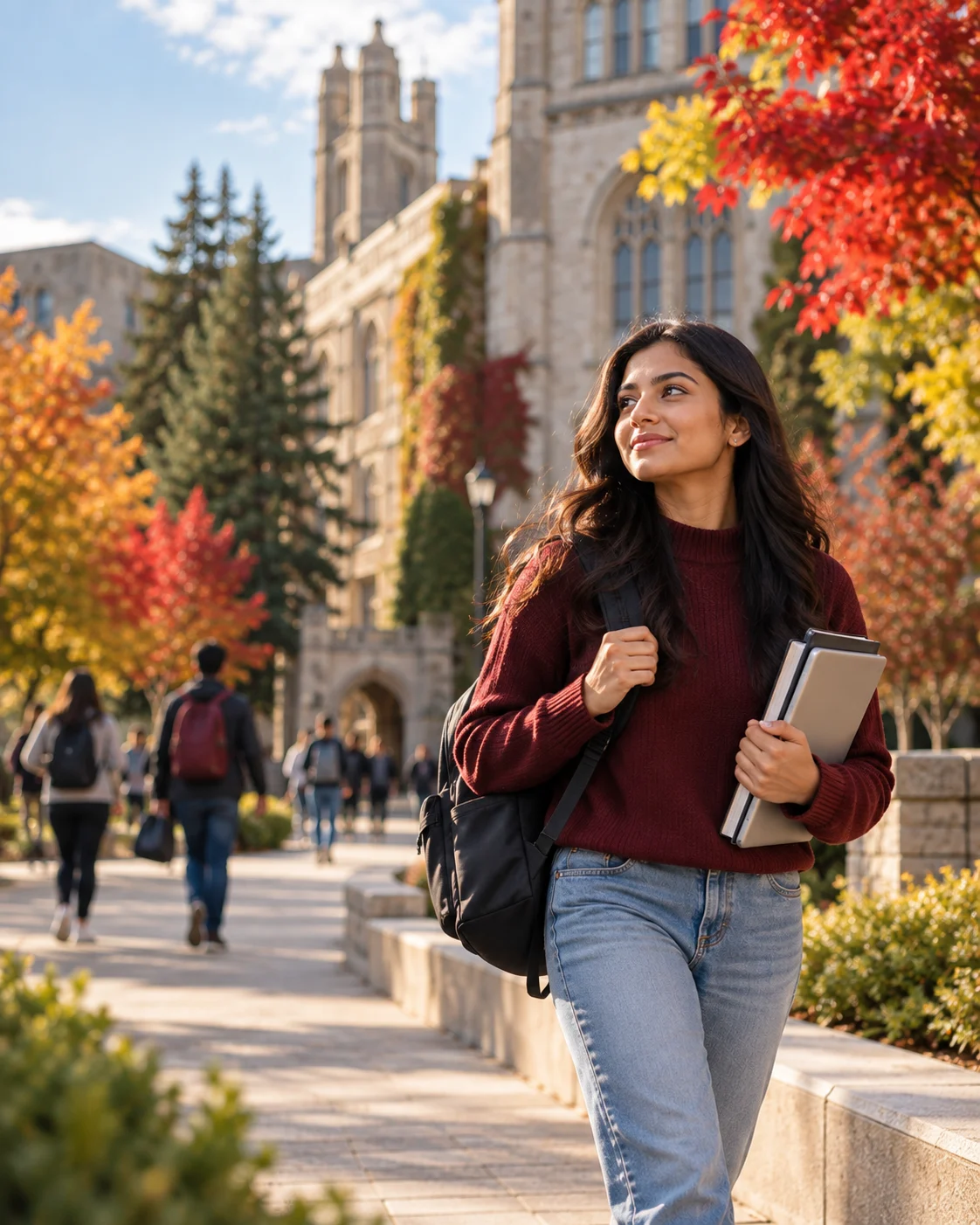 Student on a Canadian campus