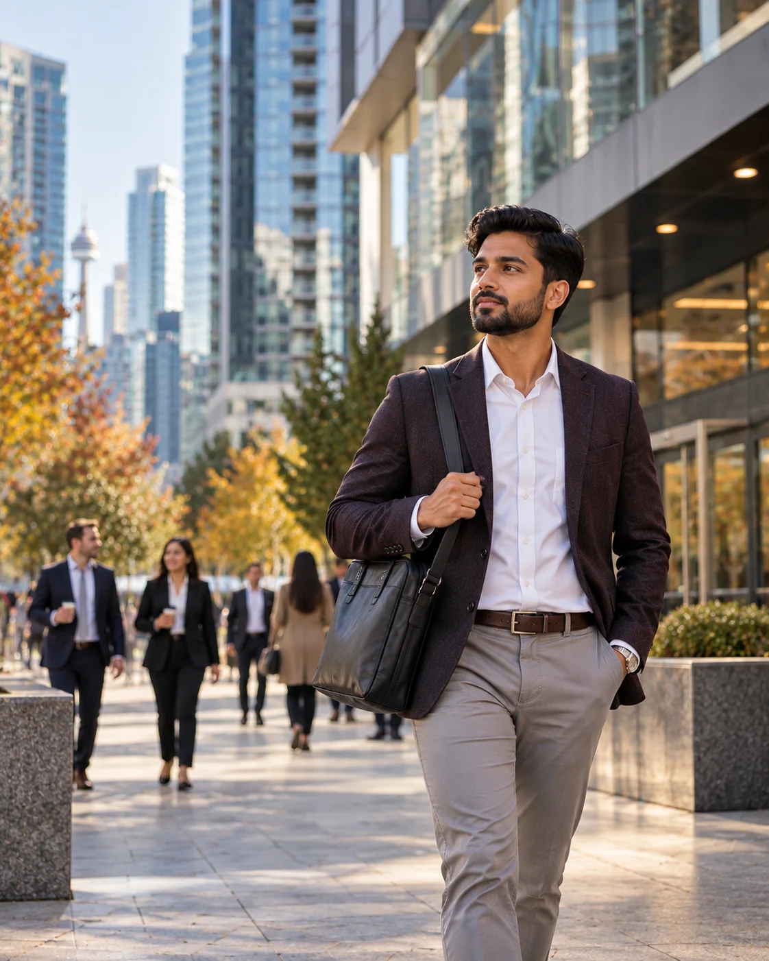 Professionals in a Canadian business district