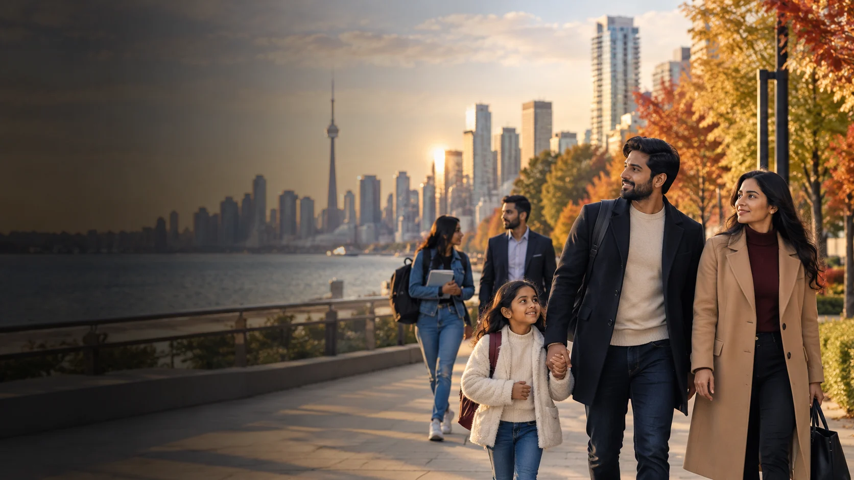 Family together in Canada