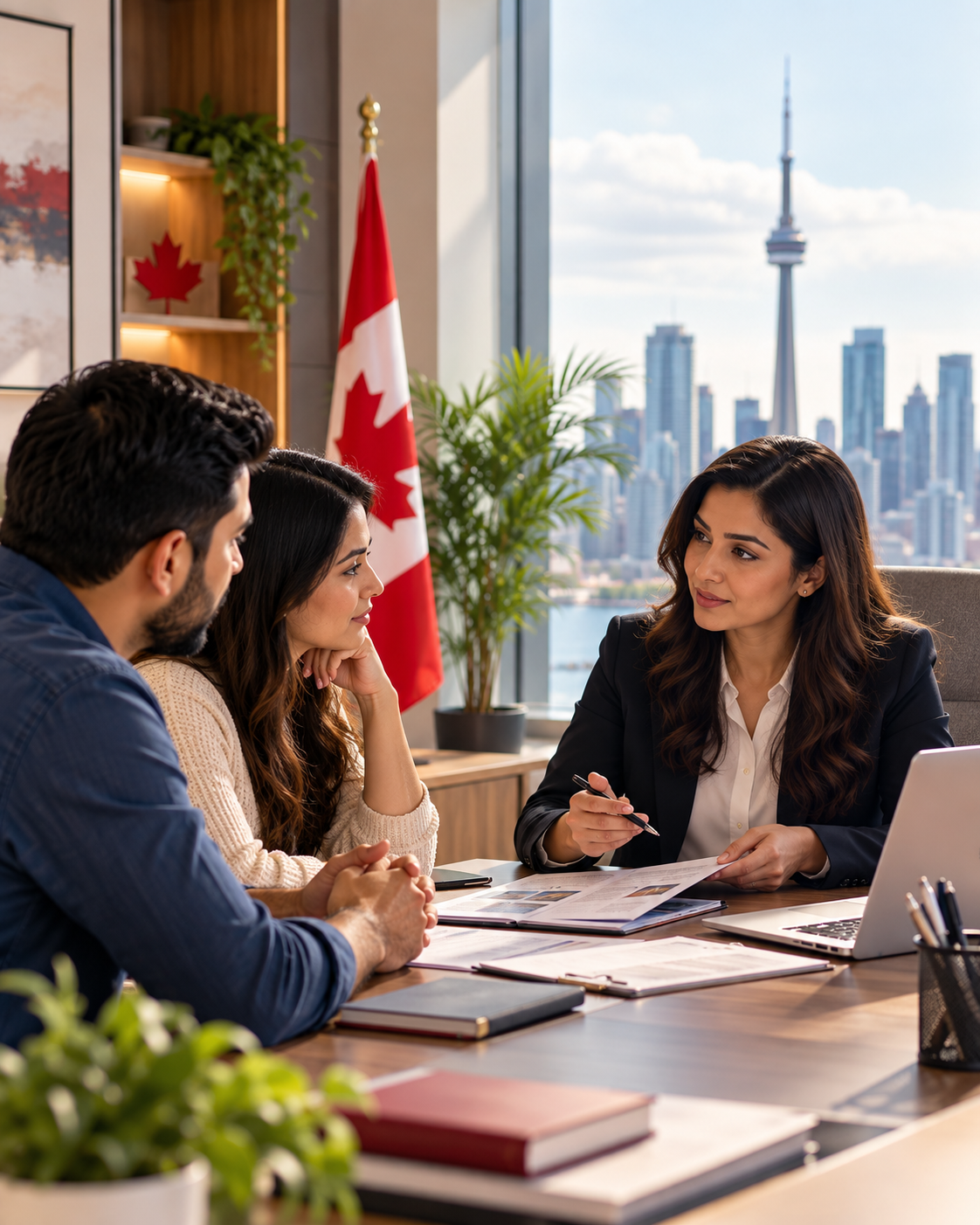 Immigration consultation between a professional consultant and clients